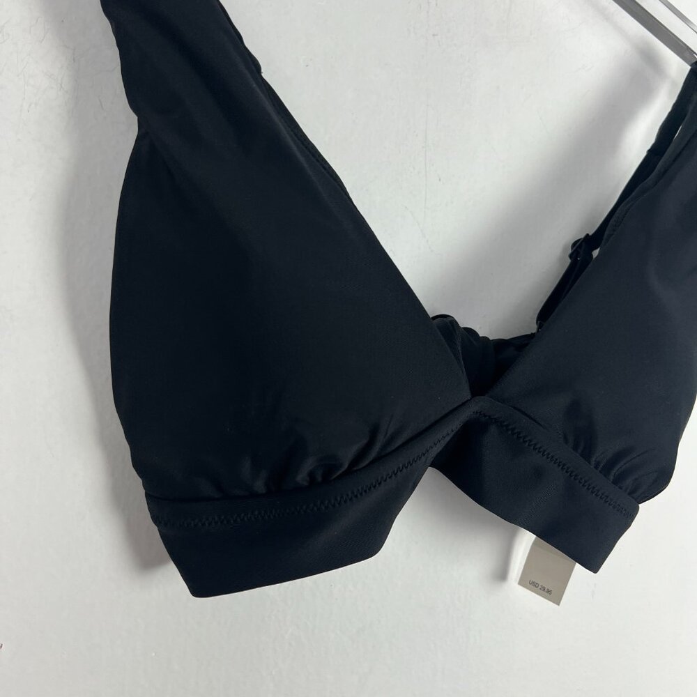 NWT Aerie Tie Back Triangle Bikini Top Swim Black Size Small S NEW - Picture 3 of 8